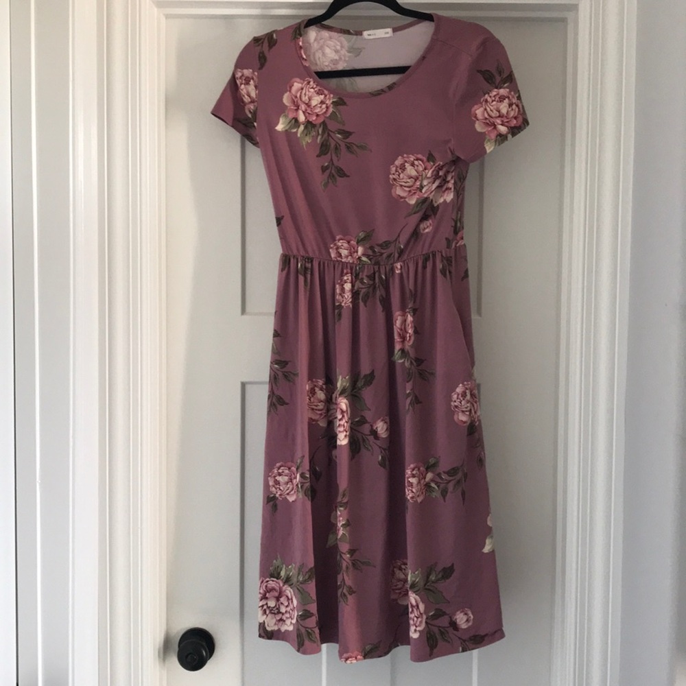 Purple jersey knit dress. Size medium